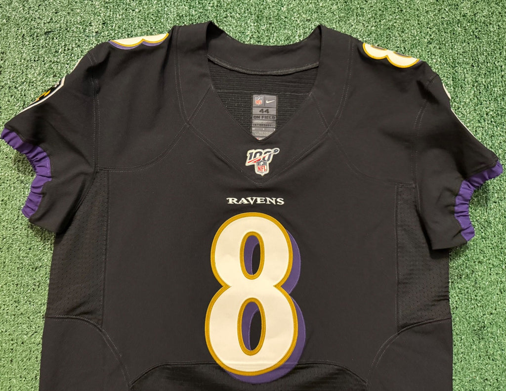 Lamar Jackson Baltimore Ravens Jersey #8 Nike Vapor Elite Black Size 44 (L) NFL