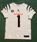 Ja'Marr Chase Cincinnati Bengals Jersey #1 Nike Vapor Fuse Elite White Size 40 (M) NFL
