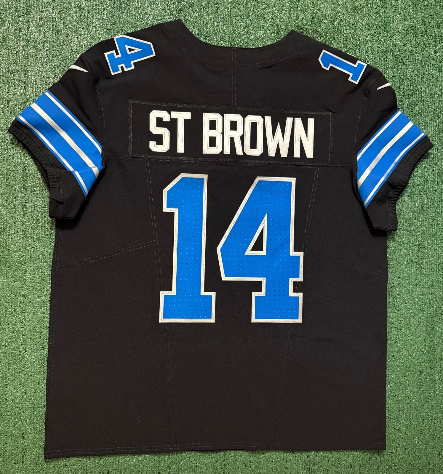 Amon Ra St Brown Detroit Lions Jersey #14 Nike Vapor FUSE Elite Black Size 48 (XL) NFL