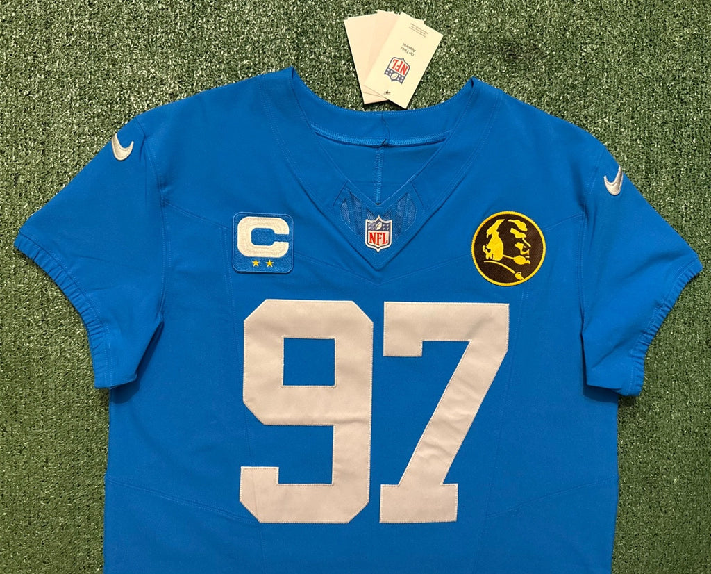 Aidan Hutchinson Detroit Lions Jersey #97 Nike Vapor FUSE Elite Blue size 44 (Large) NFL