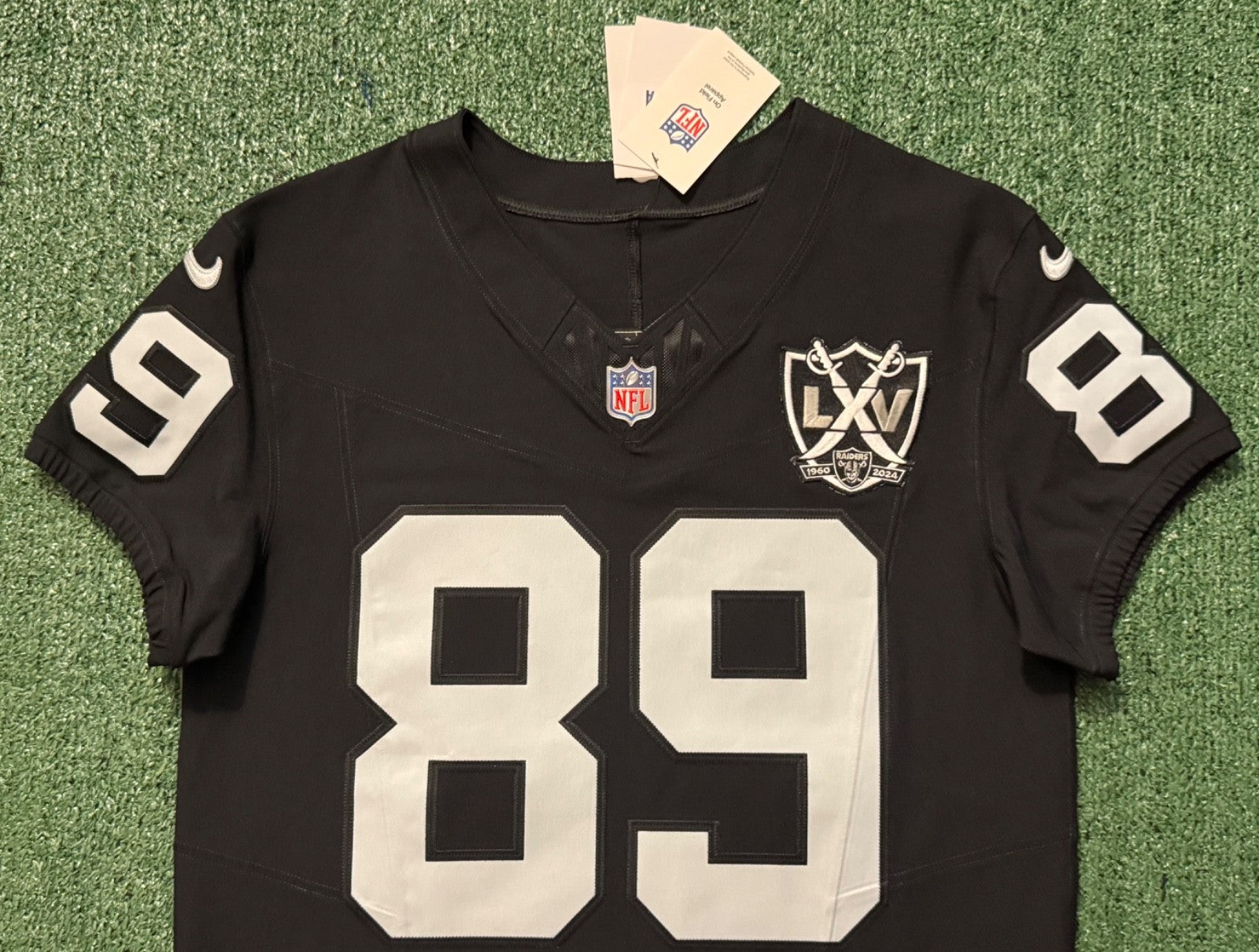 Brock Bowers Las Vegas Raiders Jersey #89 Nike Vapor Fuse Elite Black Size 40 (M) NFL