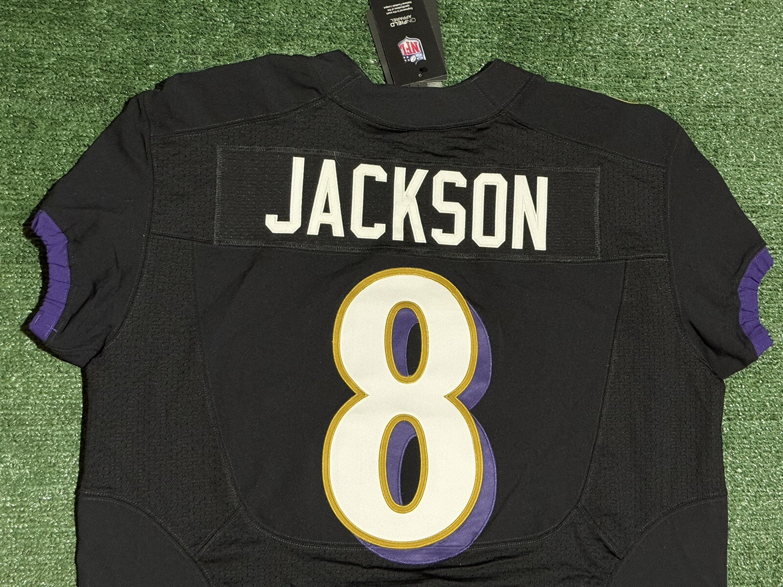 Lamar Jackson Baltimore Ravens Jersey #8 Nike Vapor Elite Black Size 48 (XL) NFL