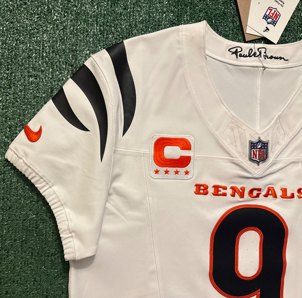 Joe Burrow Cincinnati Bengals Jersey #9 Nike Vapor FUSE Elite White Size 44 (L) NFL