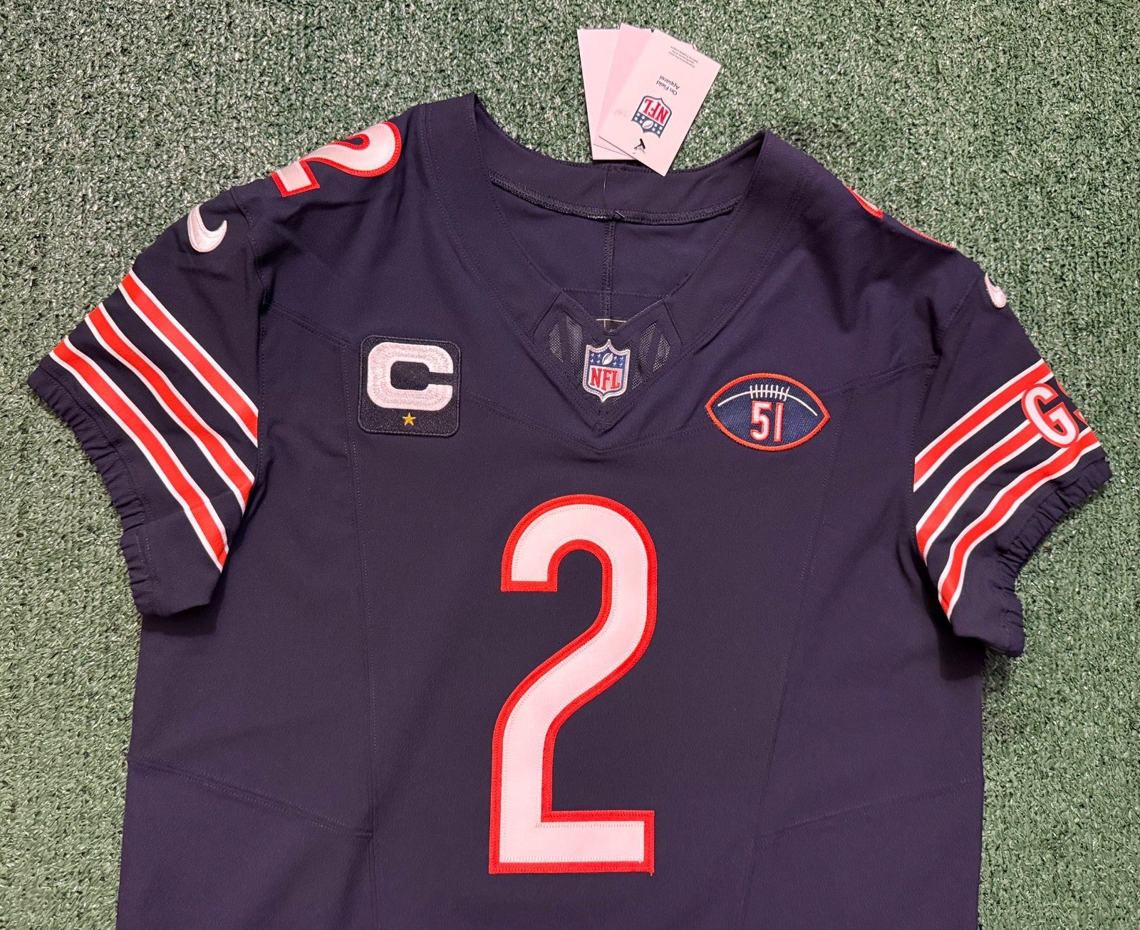 Dj Moore Chicago Bears Jersey #2 Nike Vapor FUSE Elite Navy Size 44 (Large) NFL