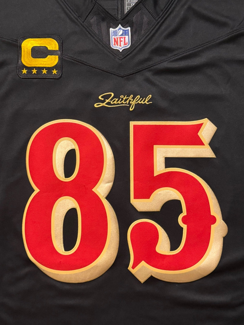 George Kittle San Francisco 49ers
Jersey #85 Nike FUSE Rivalry Black 
Size (Large) NFL
