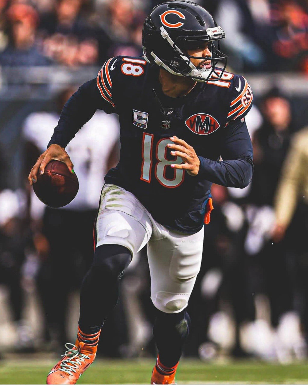 Caleb Williams Chicago Bears Jersey #18 Nike Vapor FUSE Elite Navy Size 40 (Medium) NFL