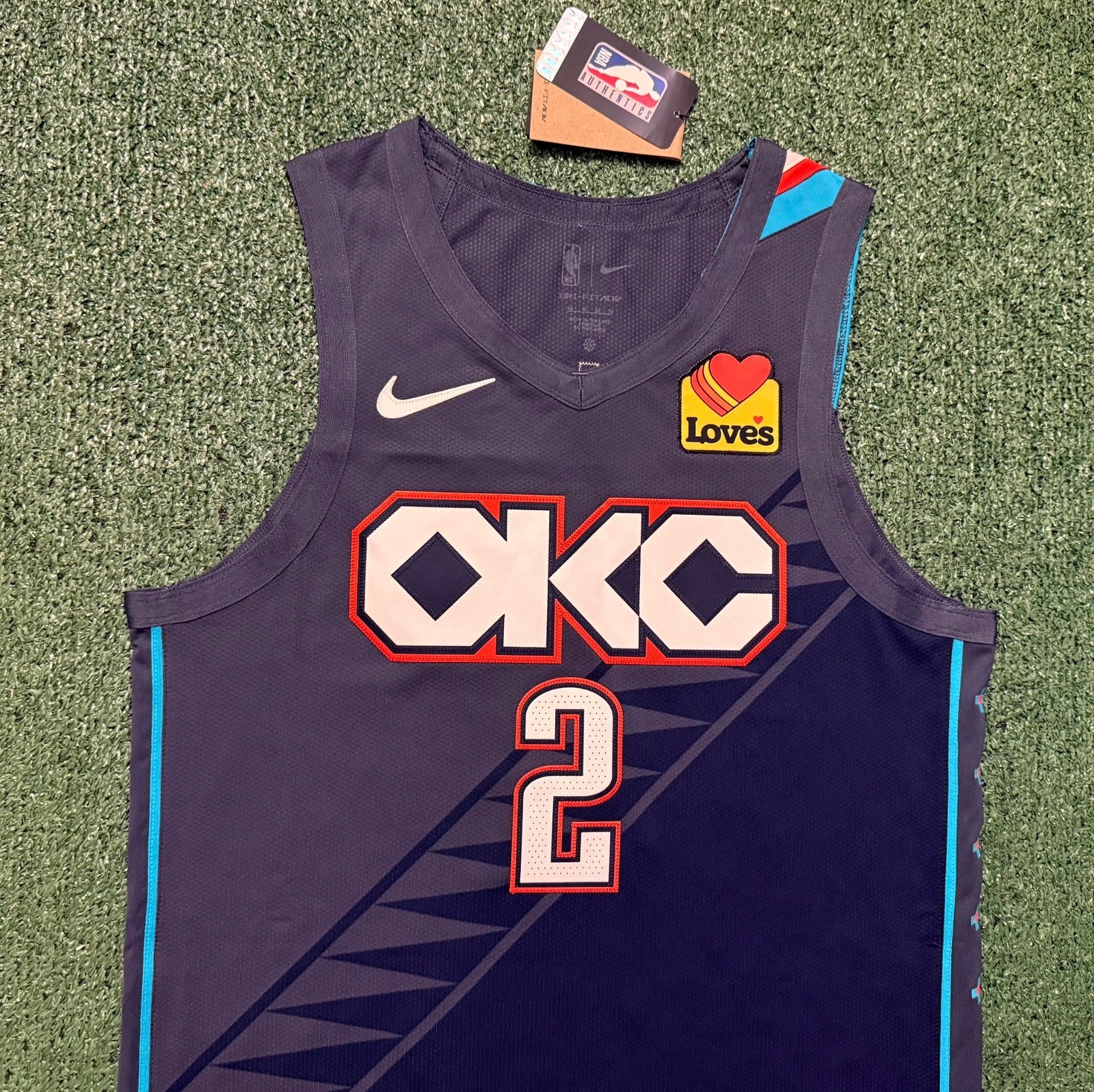 Shai Gilgeous-Alexander Oklahoma City Thunder Jersey #2 Nike ADV Authentic Blue Size 44 (M) NBA