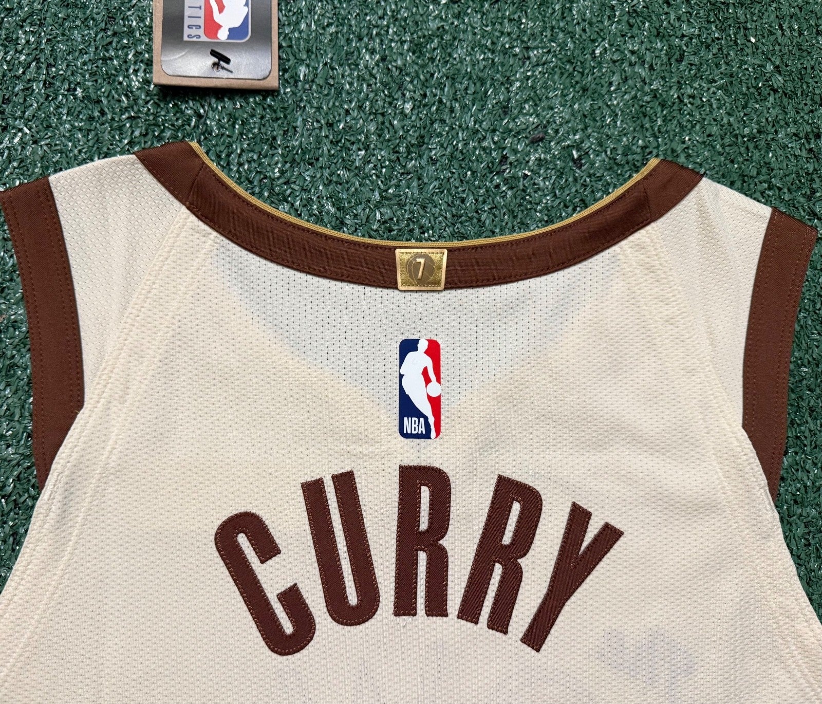 Steph Curry Golden State Warriors Jersey #30 Nike ADV Authentic Tan Size 48 (L) NBA