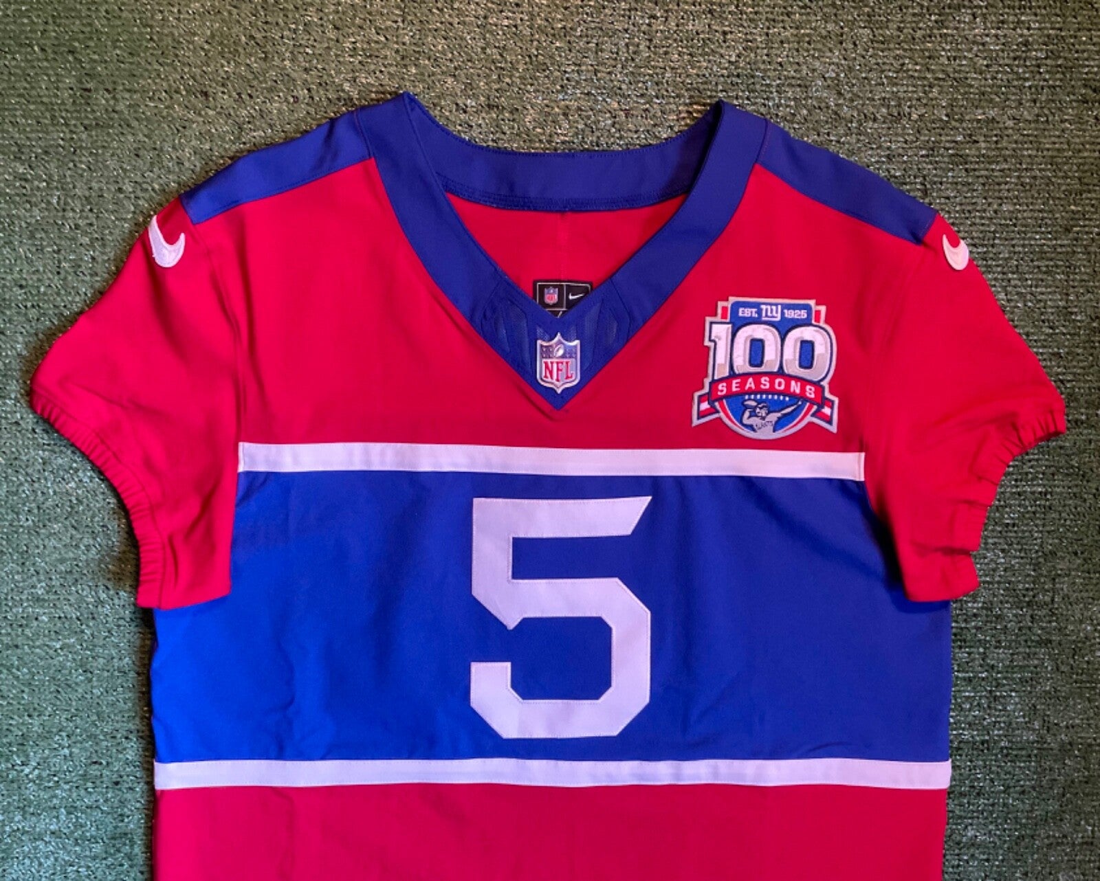 Kayvon Thibodeaux New York Giants Jersey #5 Nike Vapor FUSE Elite Red Size 44 (Large) NFL