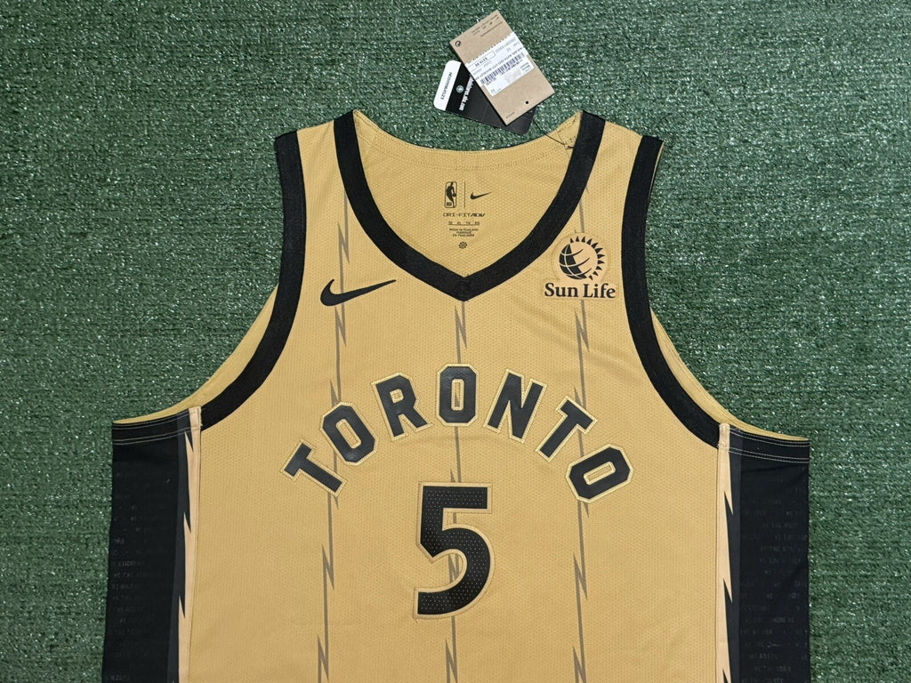 Immanuel Quickley Toronto Raptors Jersey #5 Nike ADV Authentic Gold Size 52 (XL) NBA