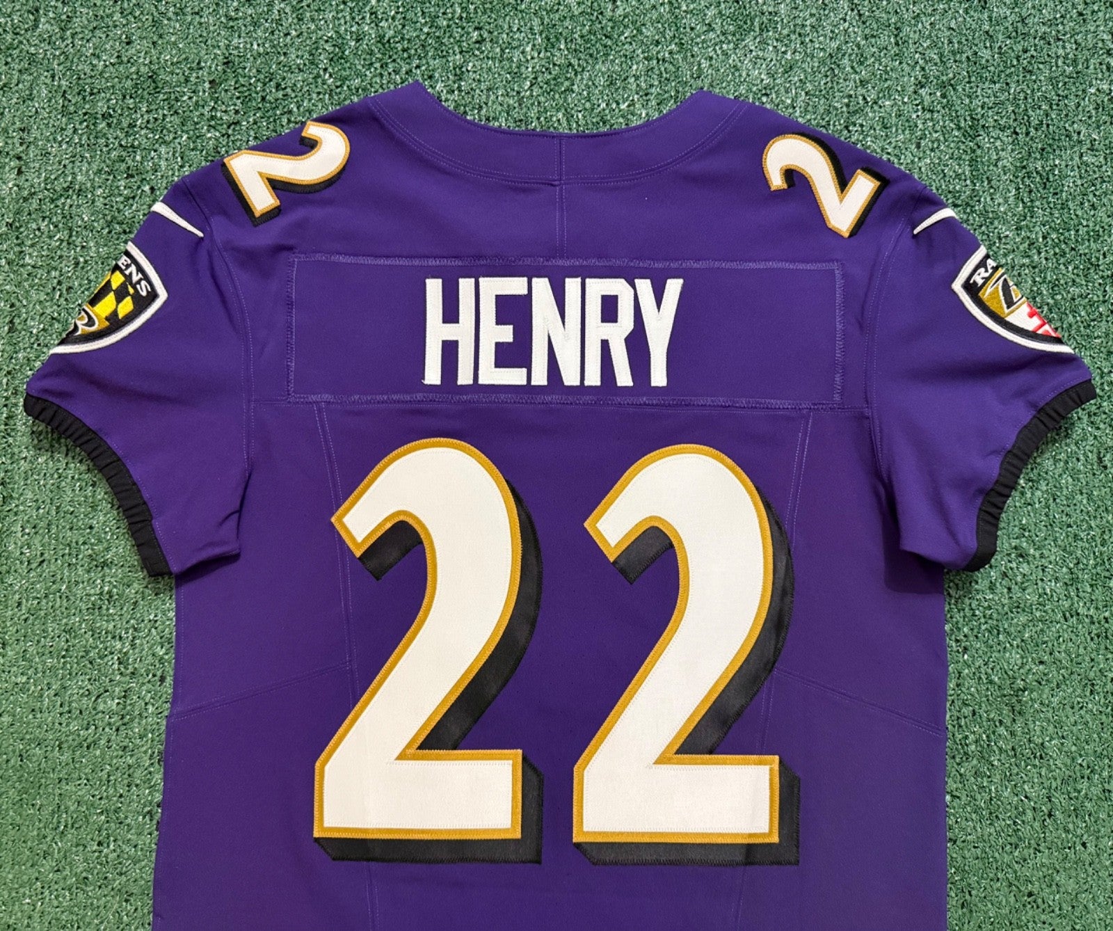 Derrick Henry Baltimore Ravens Jersey #22 Nike Vapor FUSE Elite Purple Size 40 (M) NFL