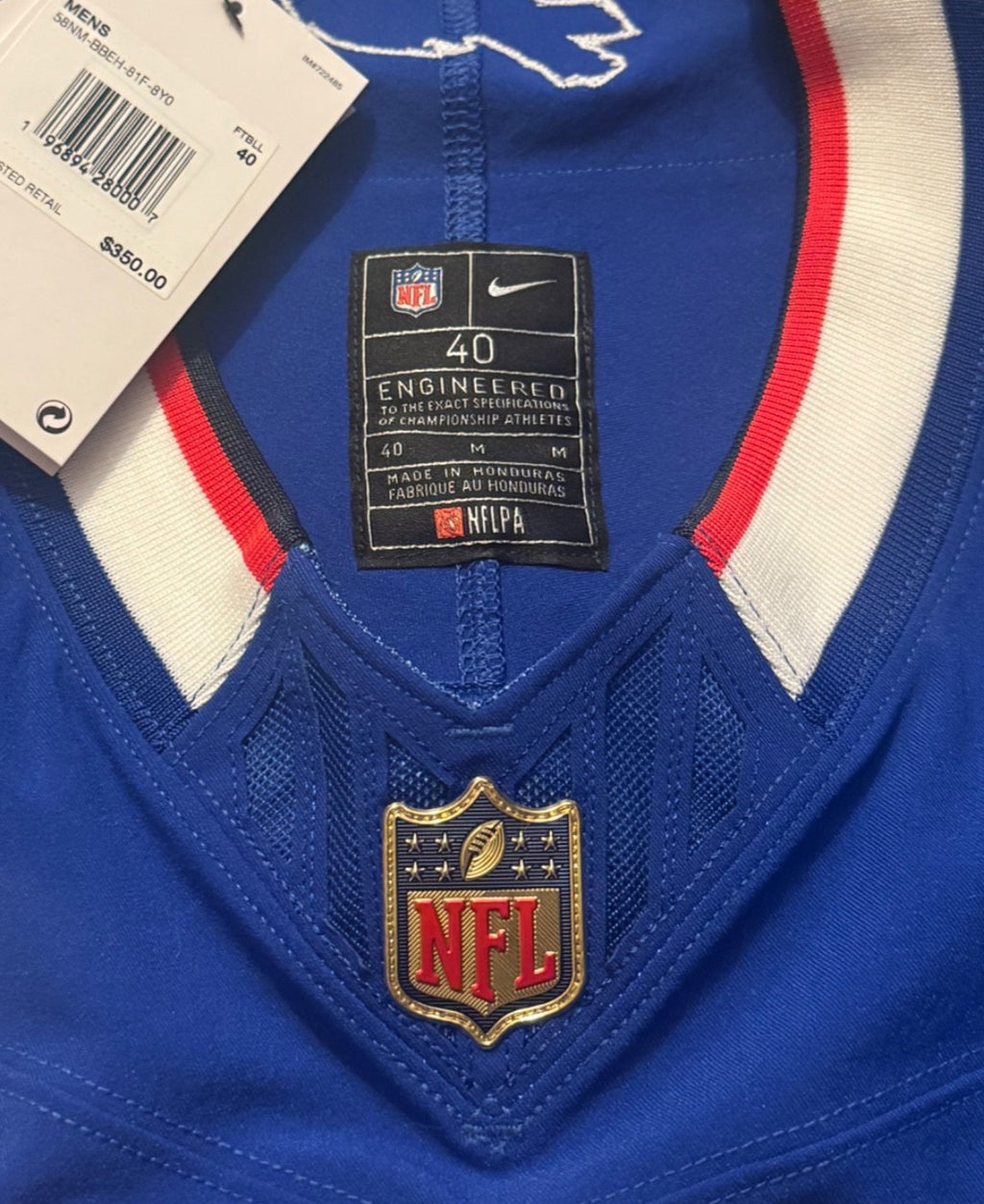 Josh Allen Buffalo Bills Jersey #17 Nike Vapor Fuse Elite Blue Size 40 (M) NFL