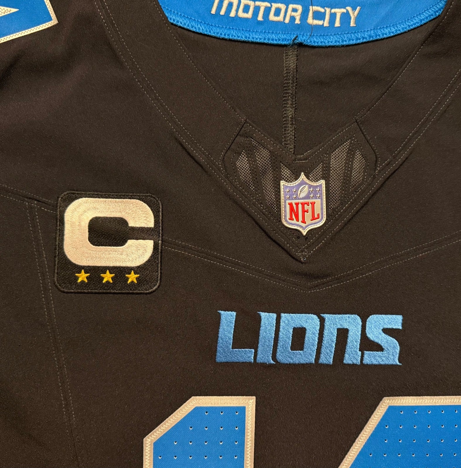 Amon Ra St Brown Detroit Lions Jersey #14 Nike Vapor FUSE Elite Black Size 48 (XL) NFL