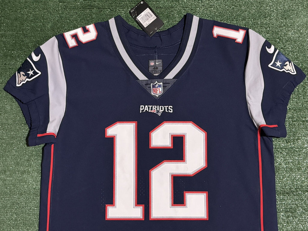 Tom Brady New England Patriots Jersey #12 Nike Vapor Elite Blue Size 48 (XL) NFL