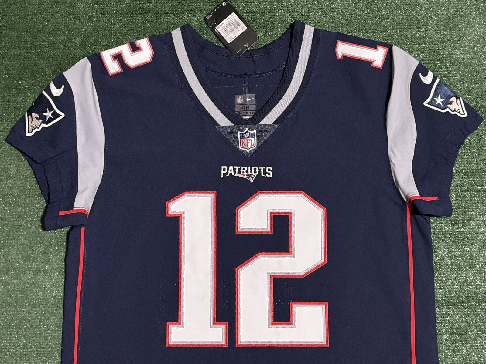 Tom Brady New England Patriots Jersey #12 Nike Vapor Elite Blue Size 48 (XL) NFL