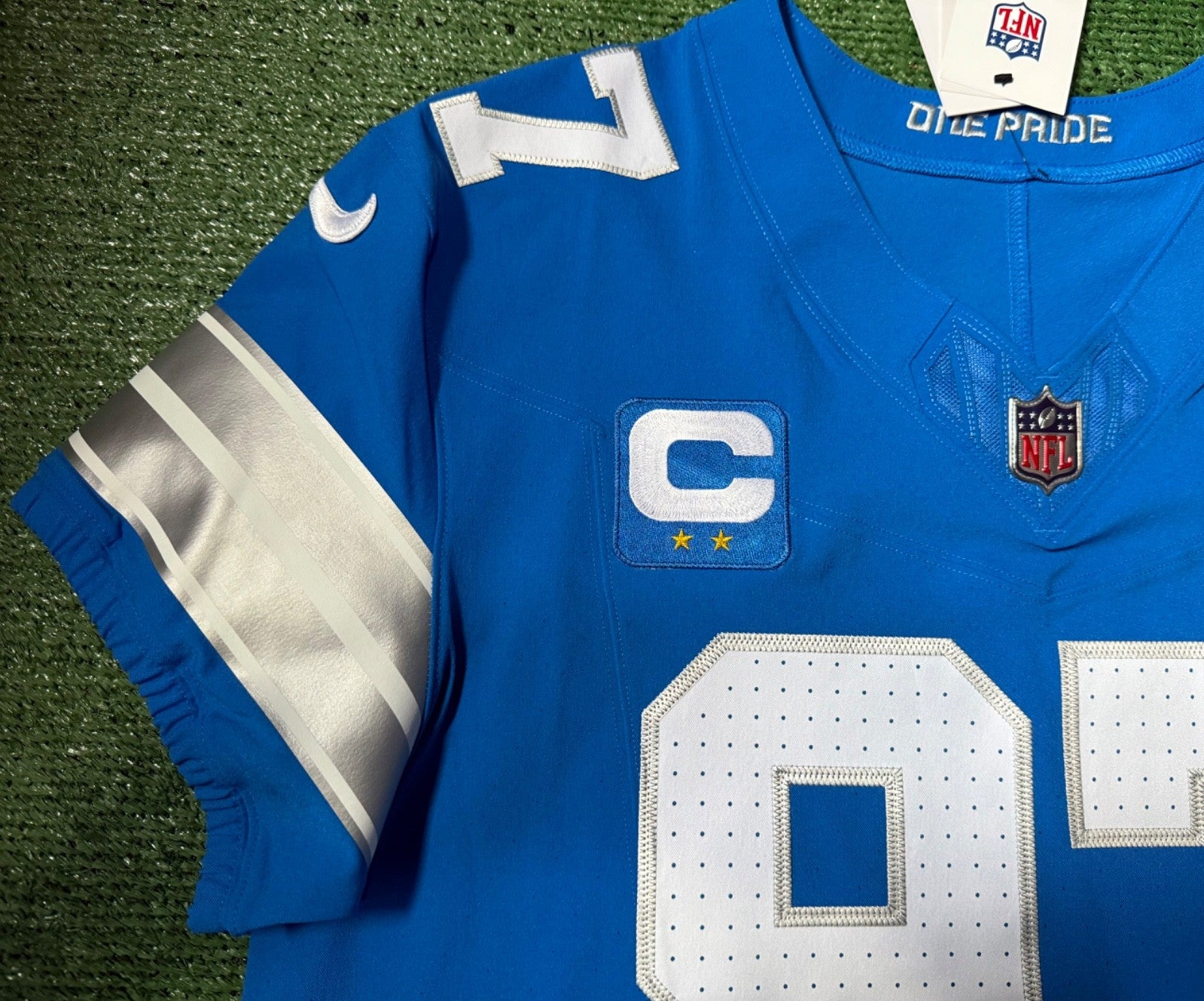 Aidan Hutchinson Detroit Lions Jersey #97 Nike Vapor FUSE Elite Blue size 44 (Large) NFL