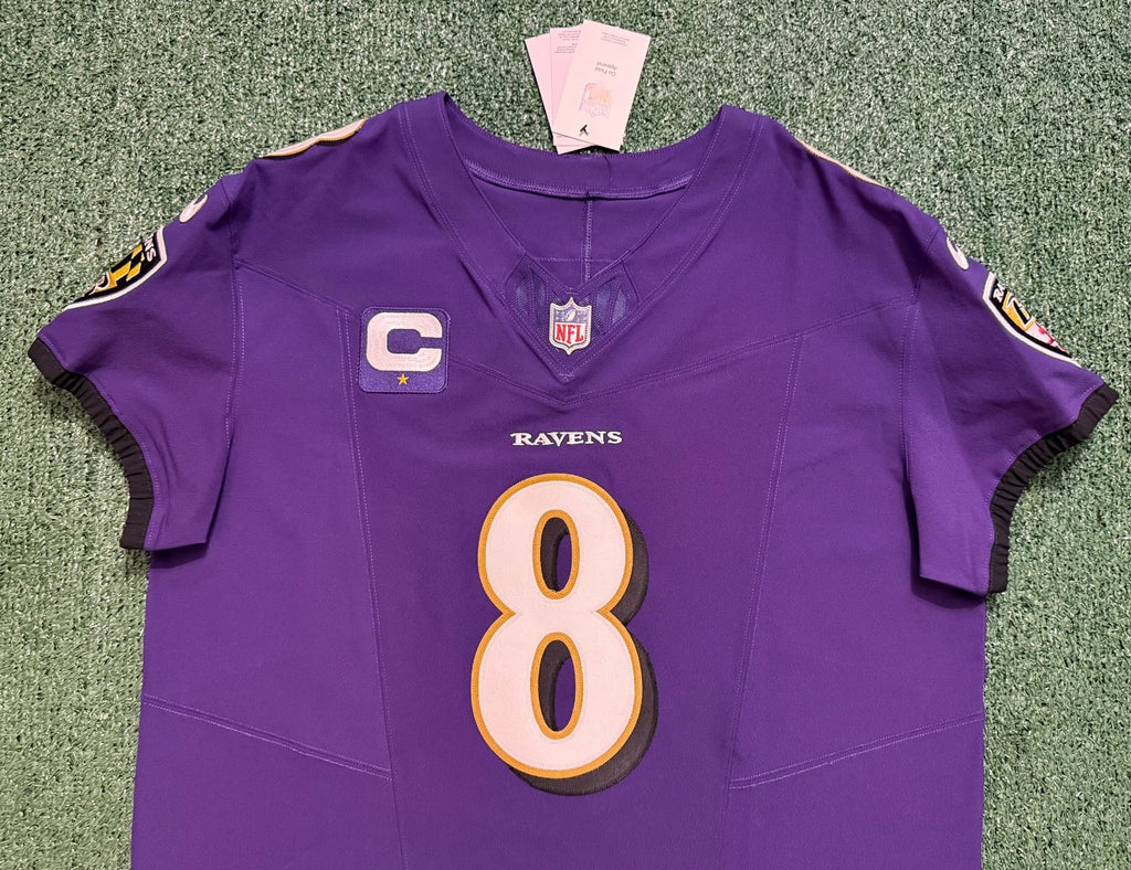 Lamar Jackson Baltimore Ravens Jersey #8 Nike Vapor FUSE Elite Purple Size 48 (XL) NFL