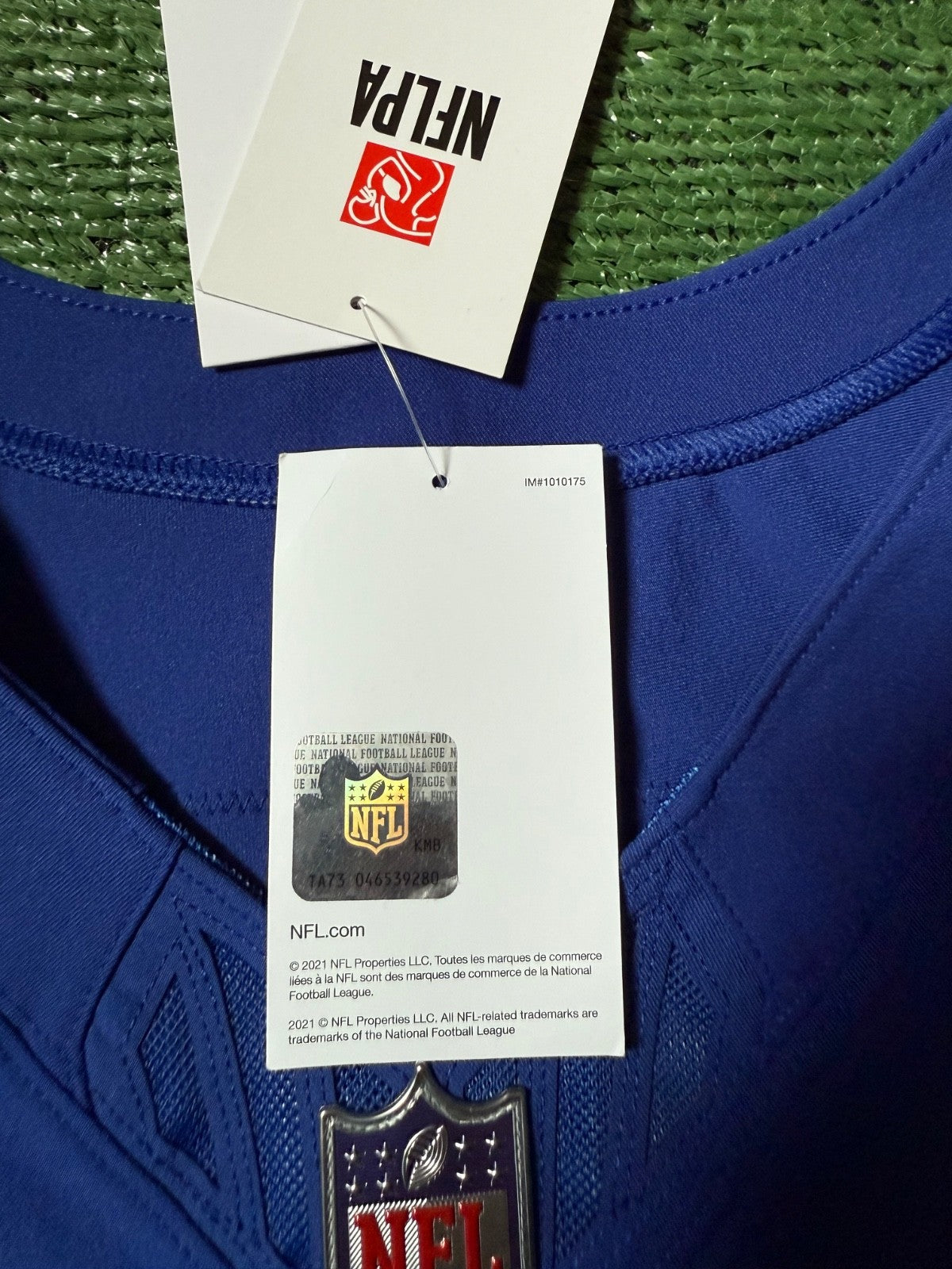 Malik Nabers New York Giants Jersey #1 Nike Vapor FUSE Elite Blue Size 48 (XL) NFL