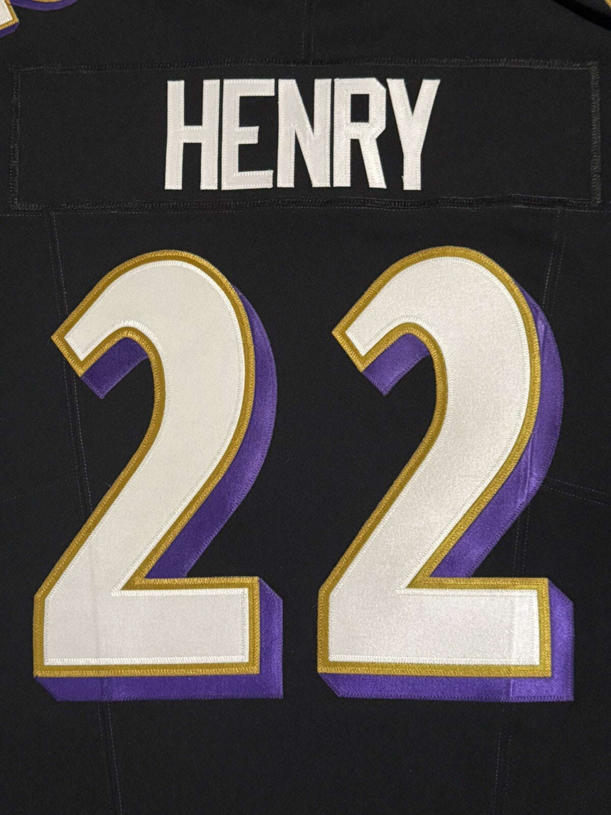 Derrick Henry Baltimore Ravens Jersey #22 Nike Vapor FUSE Elite Black Size 48 (XL) NFL