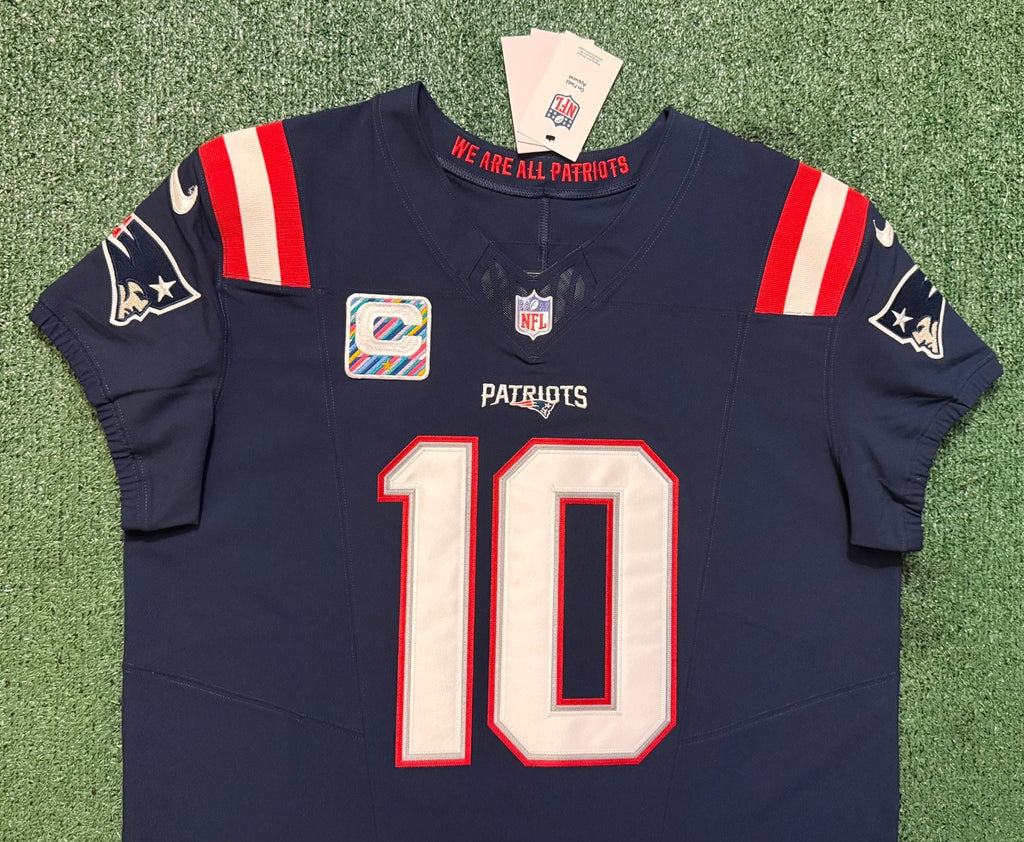 Drake Maye New England Patriots Jersey #10 Nike Vapor Fuse Elite Blue Size 48 (XL) NFL