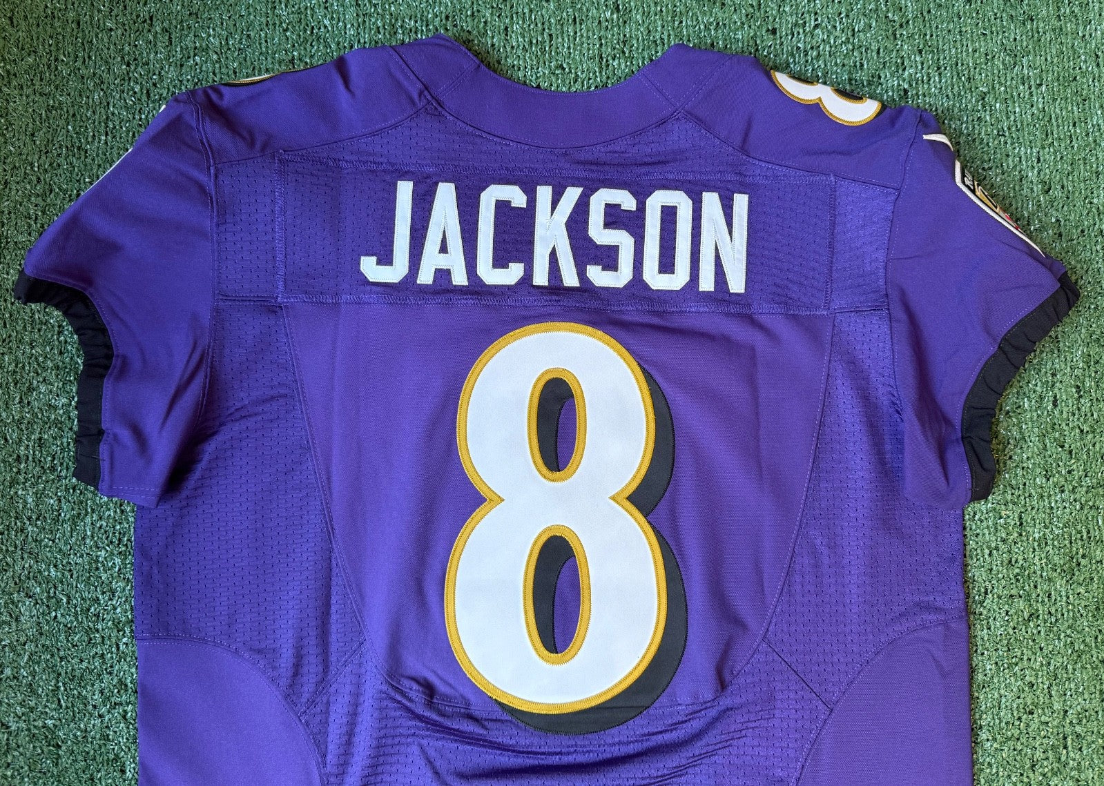 Lamar Jackson Baltimore Ravens Jersey #8 Nike Vapor Elite Purple Size 44 (L) NFL