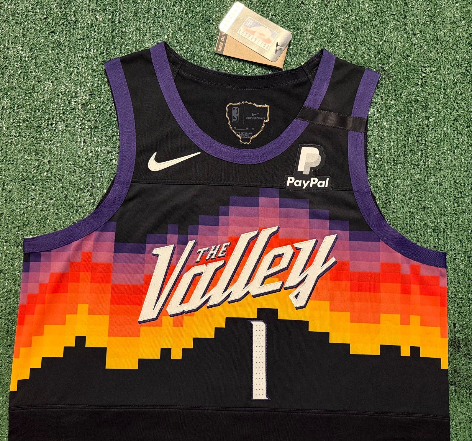 Devin Booker Phoenix Suns Jersey #1 Nike VaporKnit Authentic Black Size 48 (L) NBA