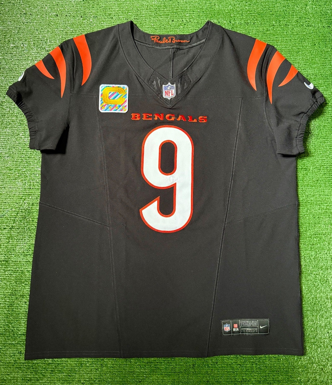 Joe Burrow Cincinnati Bengals Jersey #9 Nike Vapor FUSE Elite Black Size 44 (L) NFL