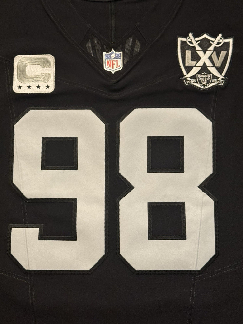 Maxx Crosby Las Vegas Raiders Jersey #98 Nike Vapor Fuse Elite Black Size 48 (XL) NFL