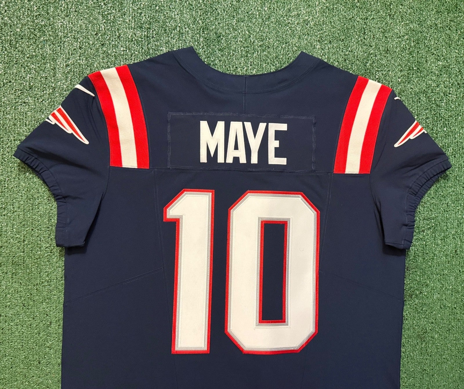 Drake Maye New England Patriots Jersey #10 Nike Vapor Fuse Elite Blue Size 48 (XL) NFL
