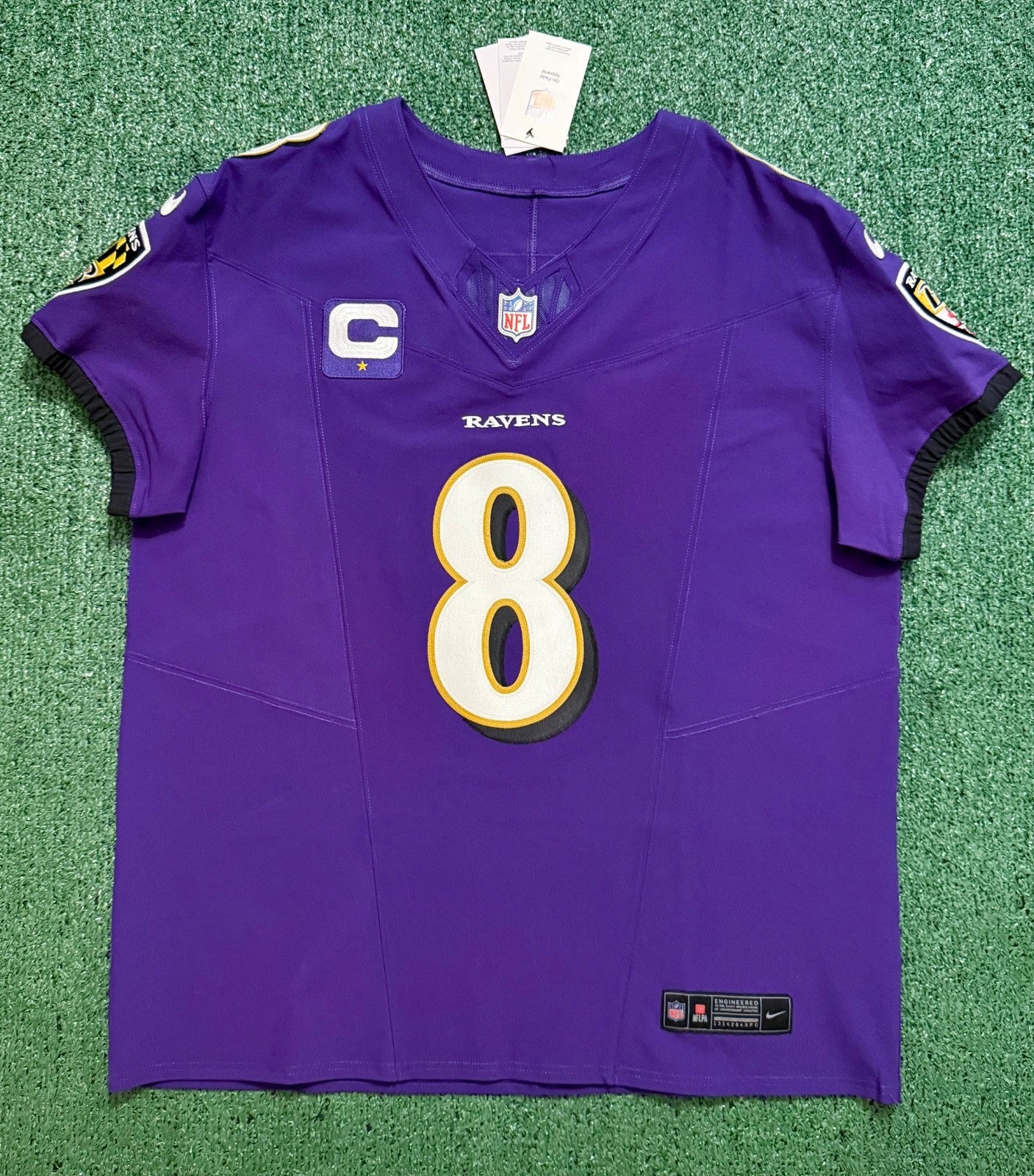 Lamar Jackson Baltimore Ravens Jersey #8 Nike Vapor FUSE Elite Purple Size 48 (XL) NFL