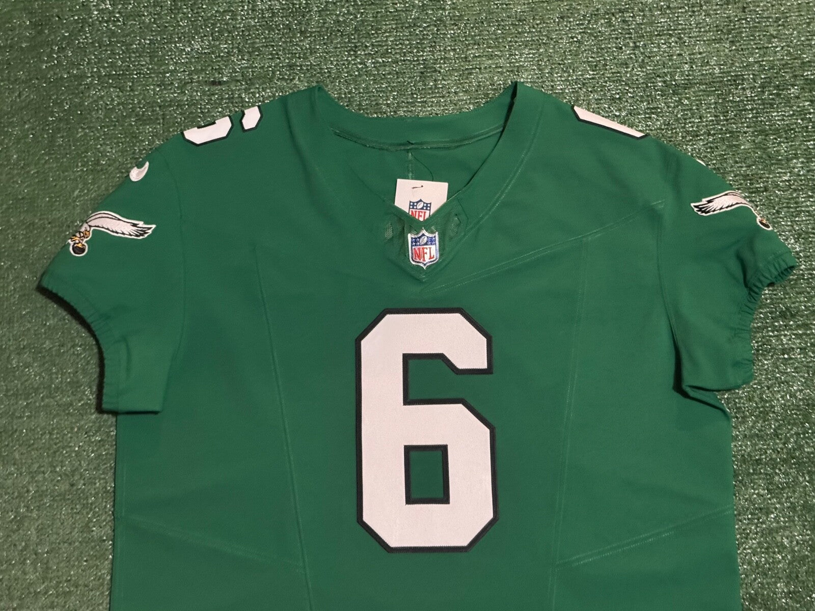 Devonta Smith Philadelphia Eagles Jersey #6 Nike Vapor F.U.S.E Elite Kelly Green 48 (XL) NFL