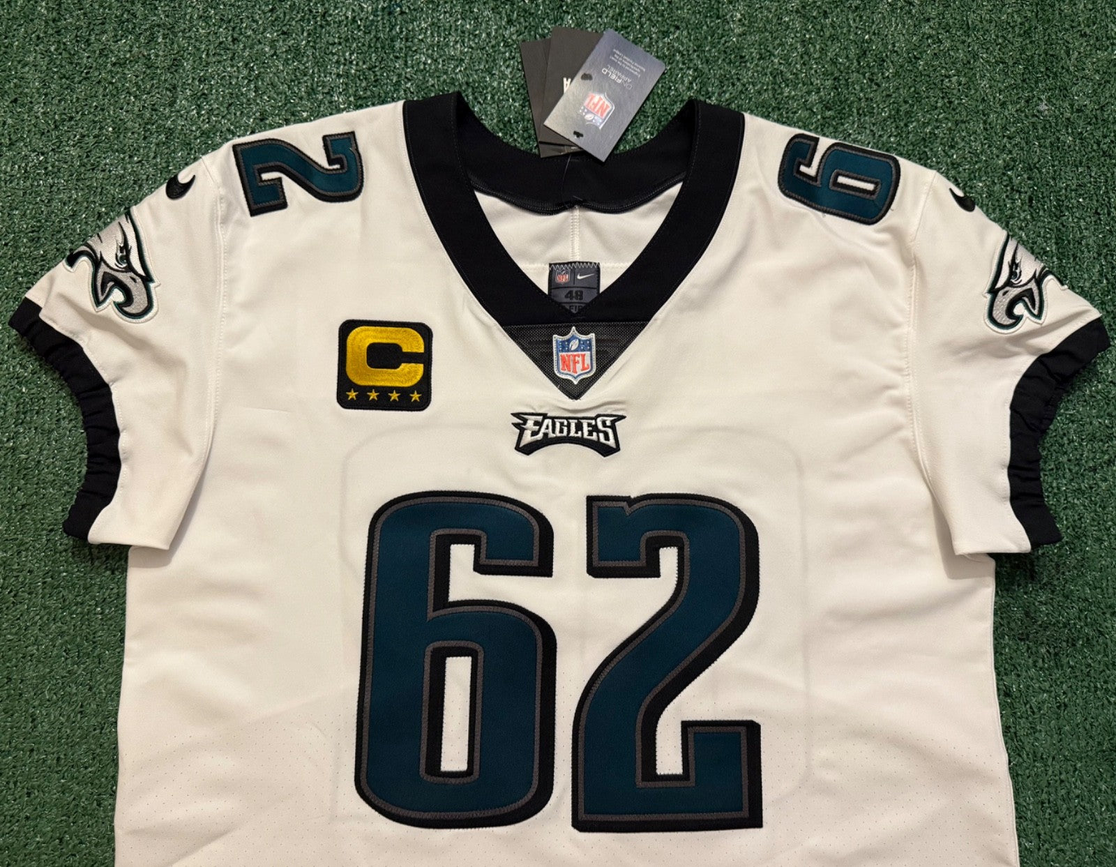 Jason Kelce Philadelphia Eagles Jersey #62 Nike Vapor Elite White Size 48 (XL) NFL