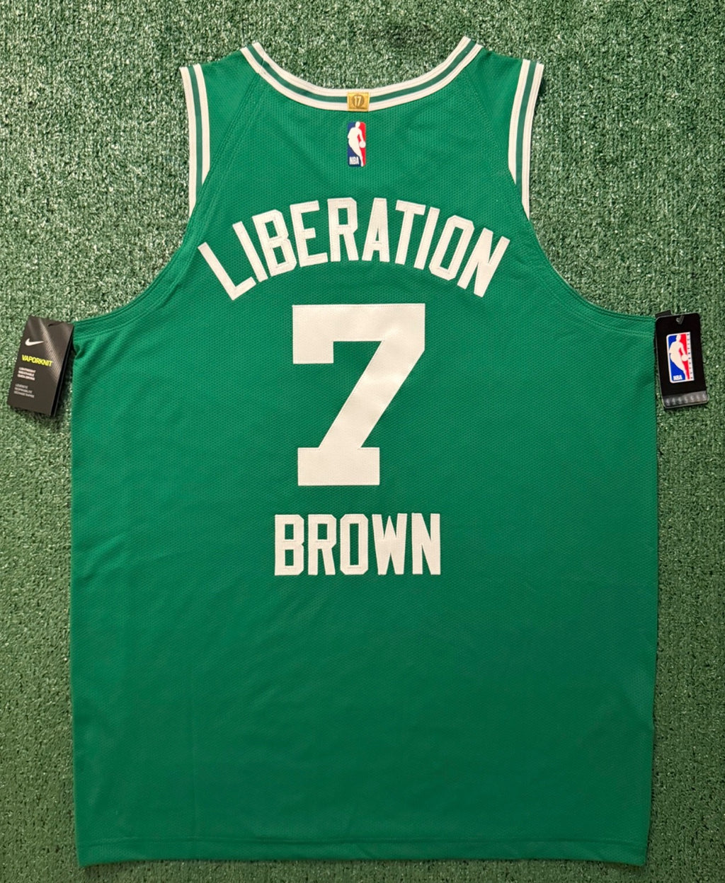 Jaylen Brown Boston Celtics Jersey #7 Nike Vaporknit Authentic Green Size 52 (XL) NBA