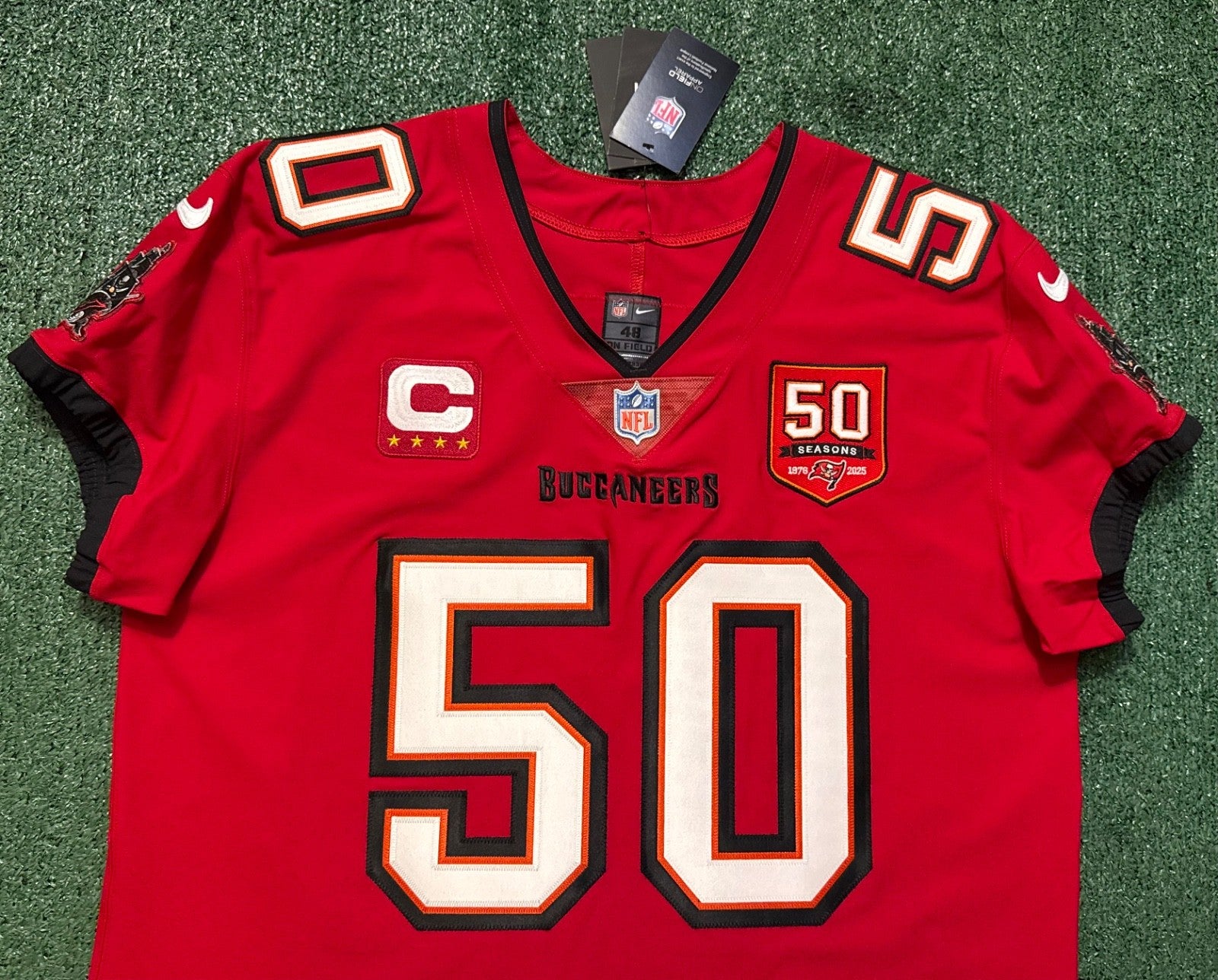 Vita Vea Tampa Bay Buccaneers Jersey #50 Nike Vapor Elite Red Size 48 (XL) NFL
