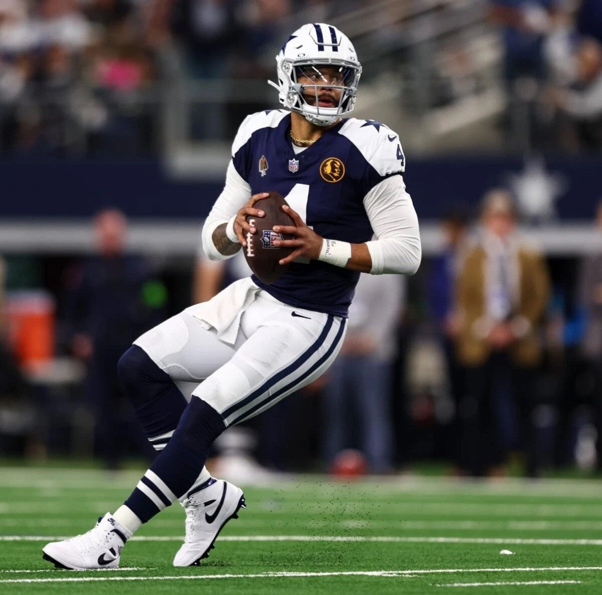 Dak Prescott Dallas Cowboys Jersey #4 Nike Vapor Fuse Elite Navy Size 44 (Large) NFL