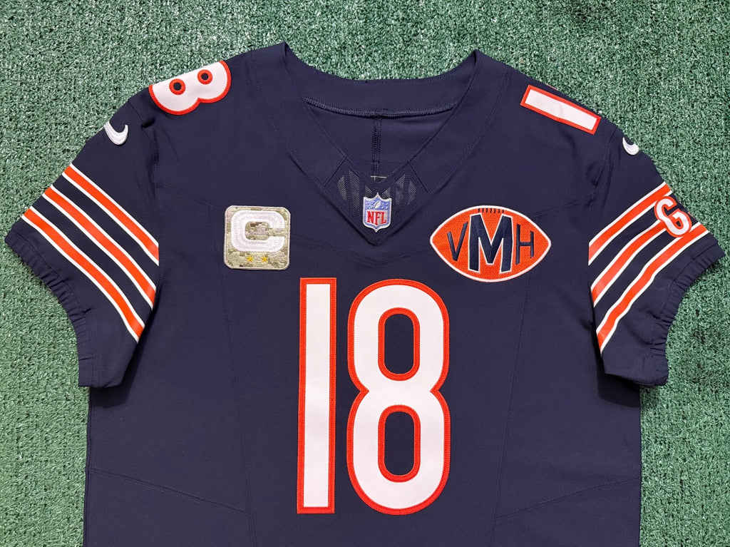 Caleb Williams Chicago Bears Jersey #18 Nike Vapor FUSE Elite Navy Size 44 (Large) NFL