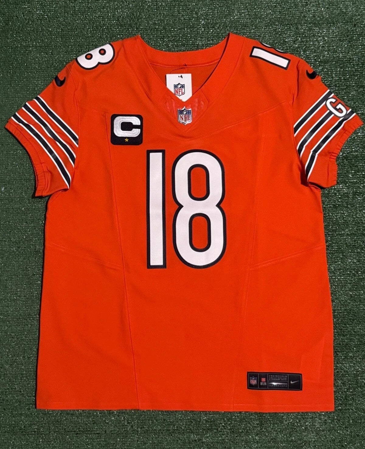Caleb Williams Chicago Bears Jersey #18 Nike Vapor FUSE Elite Orange Size 44 (Large) NFL