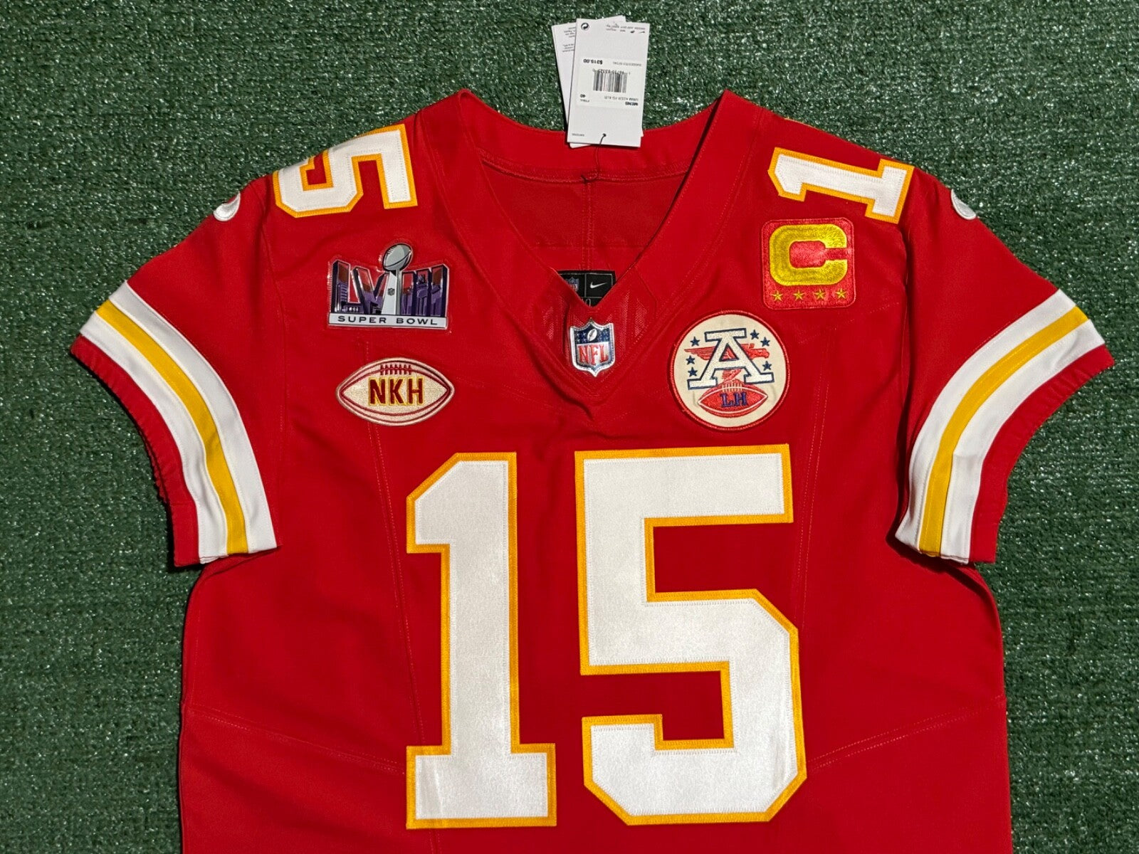 Patrick Mahomes Kansas City Chiefs Jersey #15 Nike Vapor FUSE Elite Red Size 40 (M) NFL