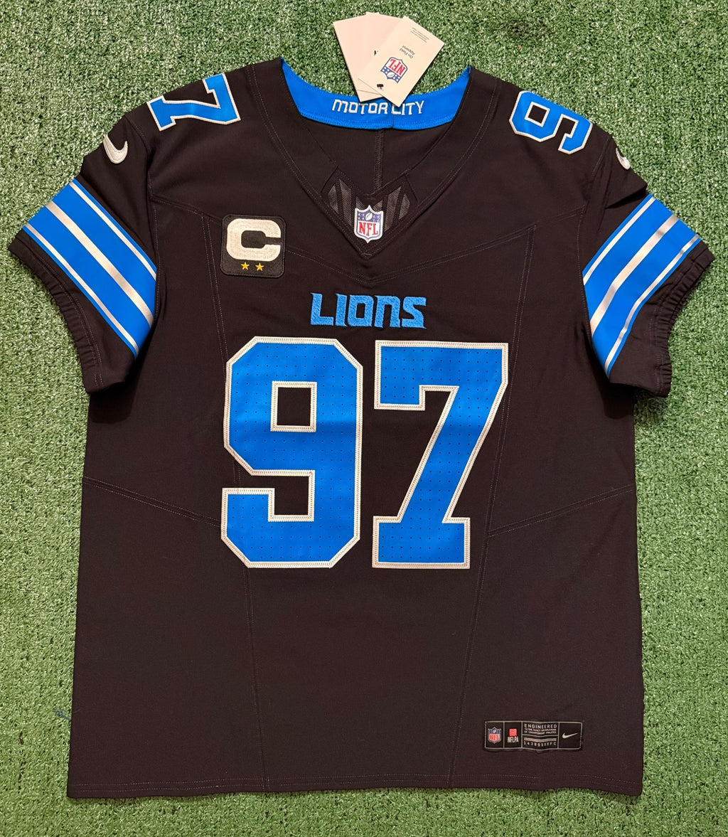 Aidan Hutchinson Detroit Lions Jersey #97 Nike Vapor FUSE Elite black size 44 (Large) NFL