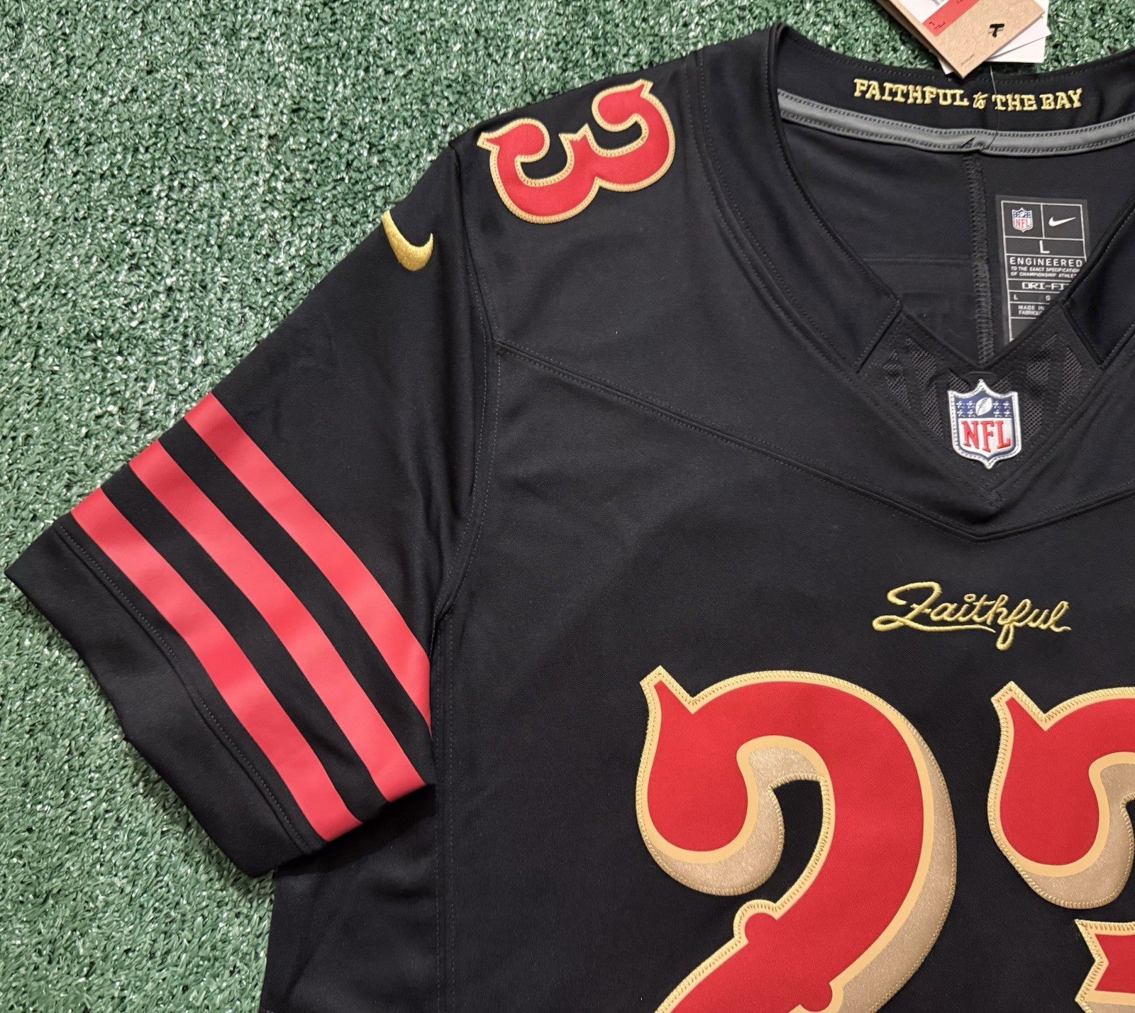 Christian McCaffrey San Francisco 49ers Jersey #23 Rivalry Limited Black Size (Large) NFL