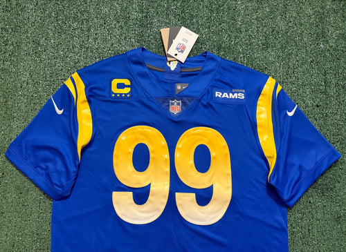 Aaron Donald Los Angeles Rams Jersey #99 Nike Vapor Limited Blue Size (XL) NFL