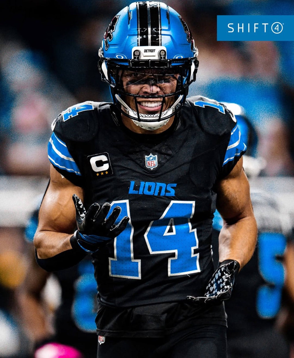 Amon Ra St Brown Detroit Lions Jersey #14 Nike Vapor FUSE Elite Black Size 40 (Medium) NFL
