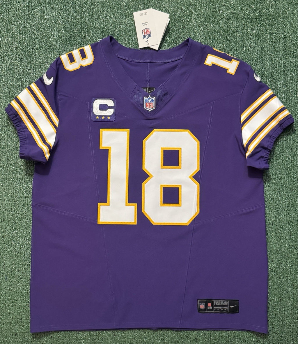 Justin Jefferson Minnesota Vikings Jersey #18 Nike Vapor FUSE Elite Purple Size 48 (XL) NFL