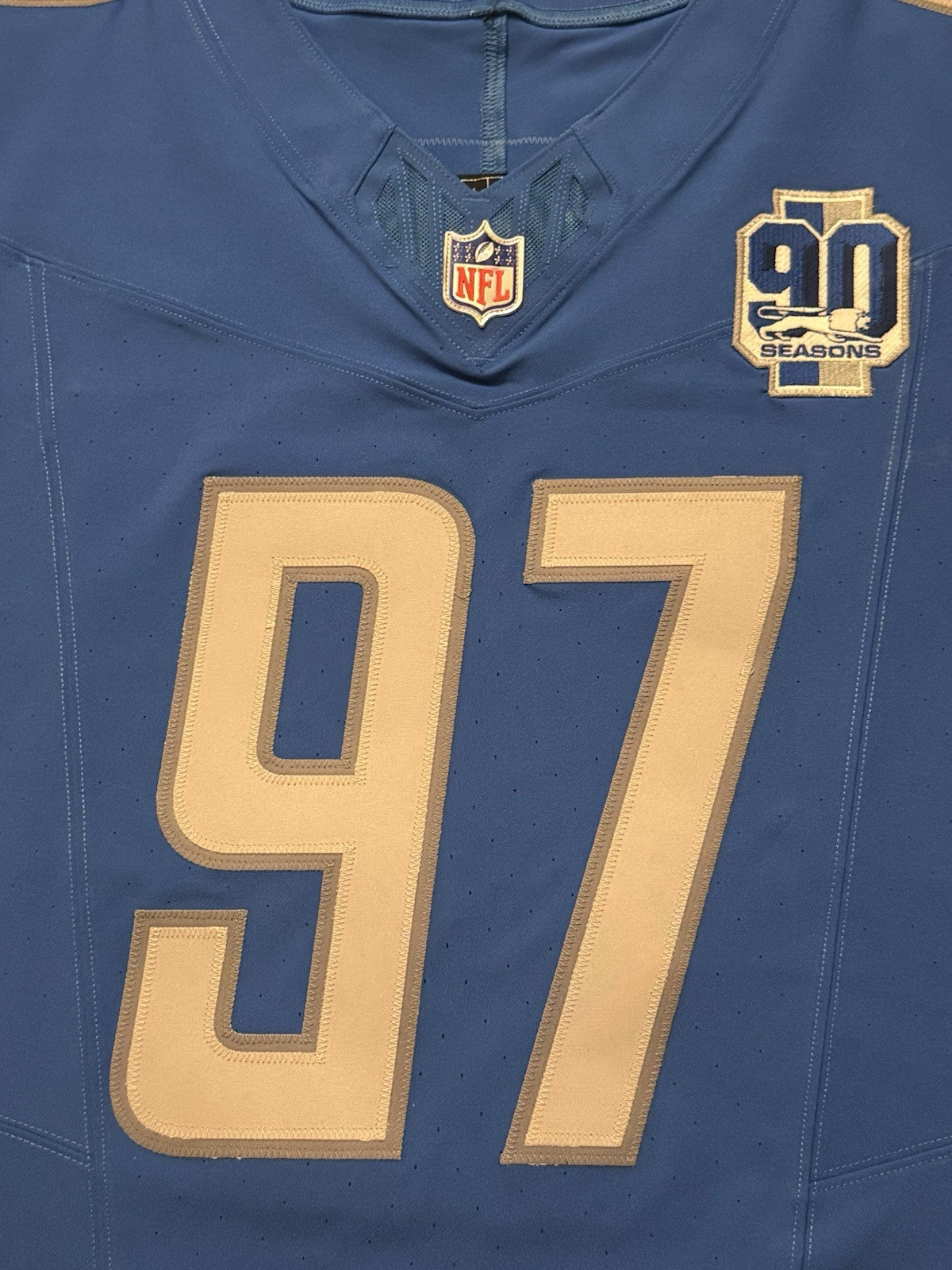 Aidan Hutchinson Detroit Lions Jersey #97 Nike Vapor FUSE Elite Blue size 48 (XL) NFL