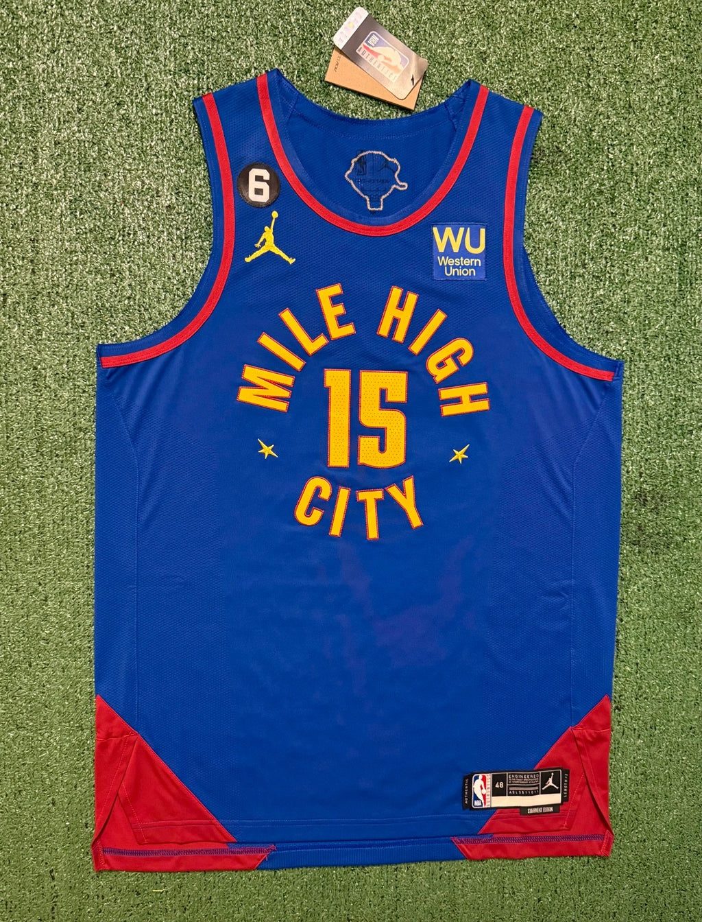Nikola Jokic Denver Nuggets Jersey #15 Nike ADV Authentic Blue Size 48 (L) NBA