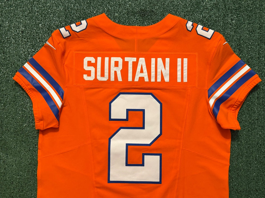 Pat Surtain II Denver Broncos Jersey #2 Nike Vapor Fuse Elite Orange Size 44 (L) NFL