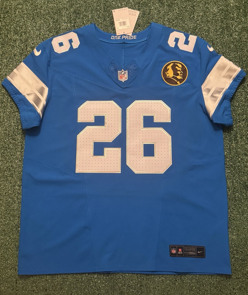 Jahmyr Gibbs Detroit Lions Jersey #26 Nike Vapor FUSE Elite Blue Size 48 (XL) NFL
