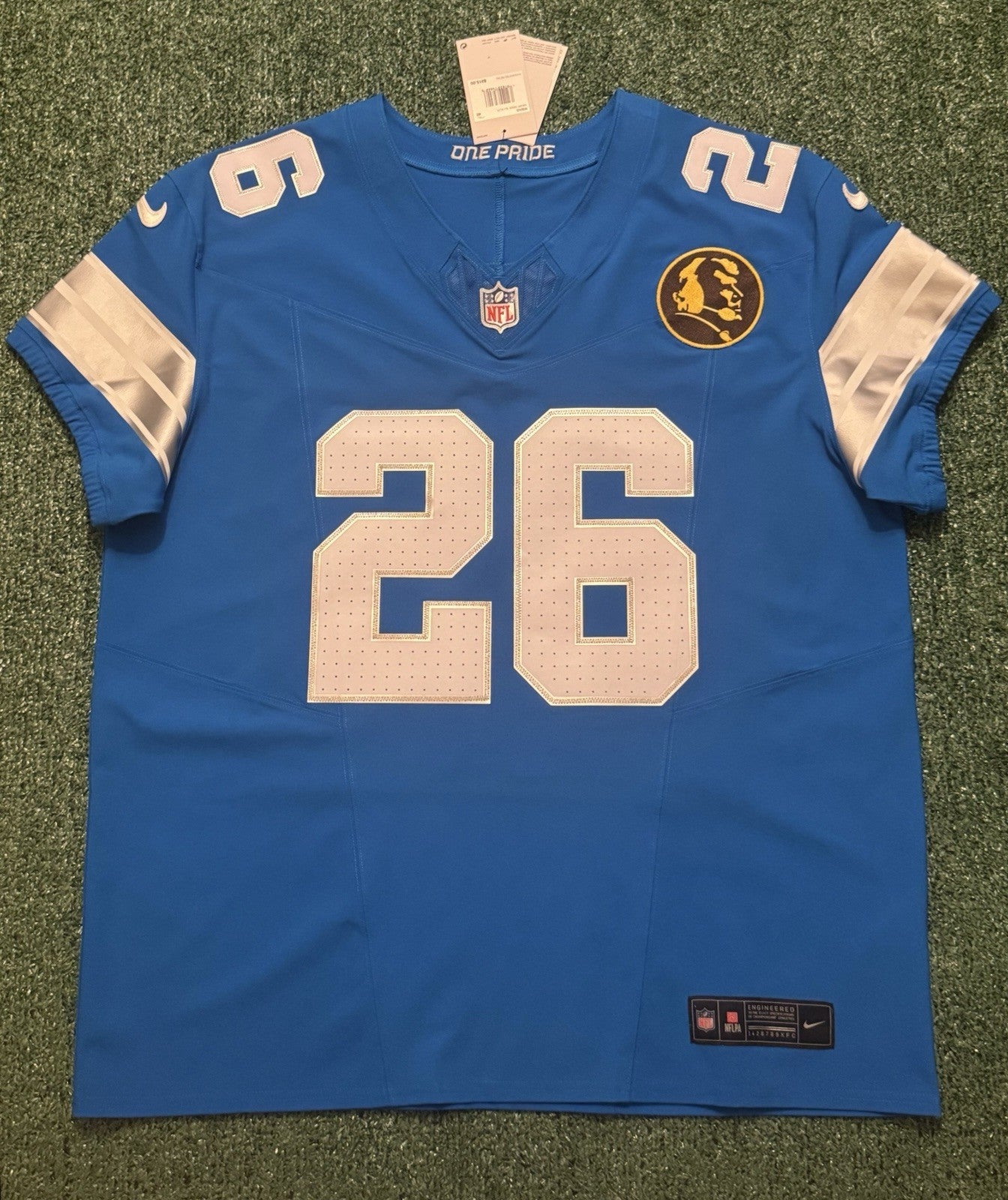 Jahmyr Gibbs Detroit Lions Jersey #26 Nike Vapor FUSE Elite Blue Size 48 (XL) NFL