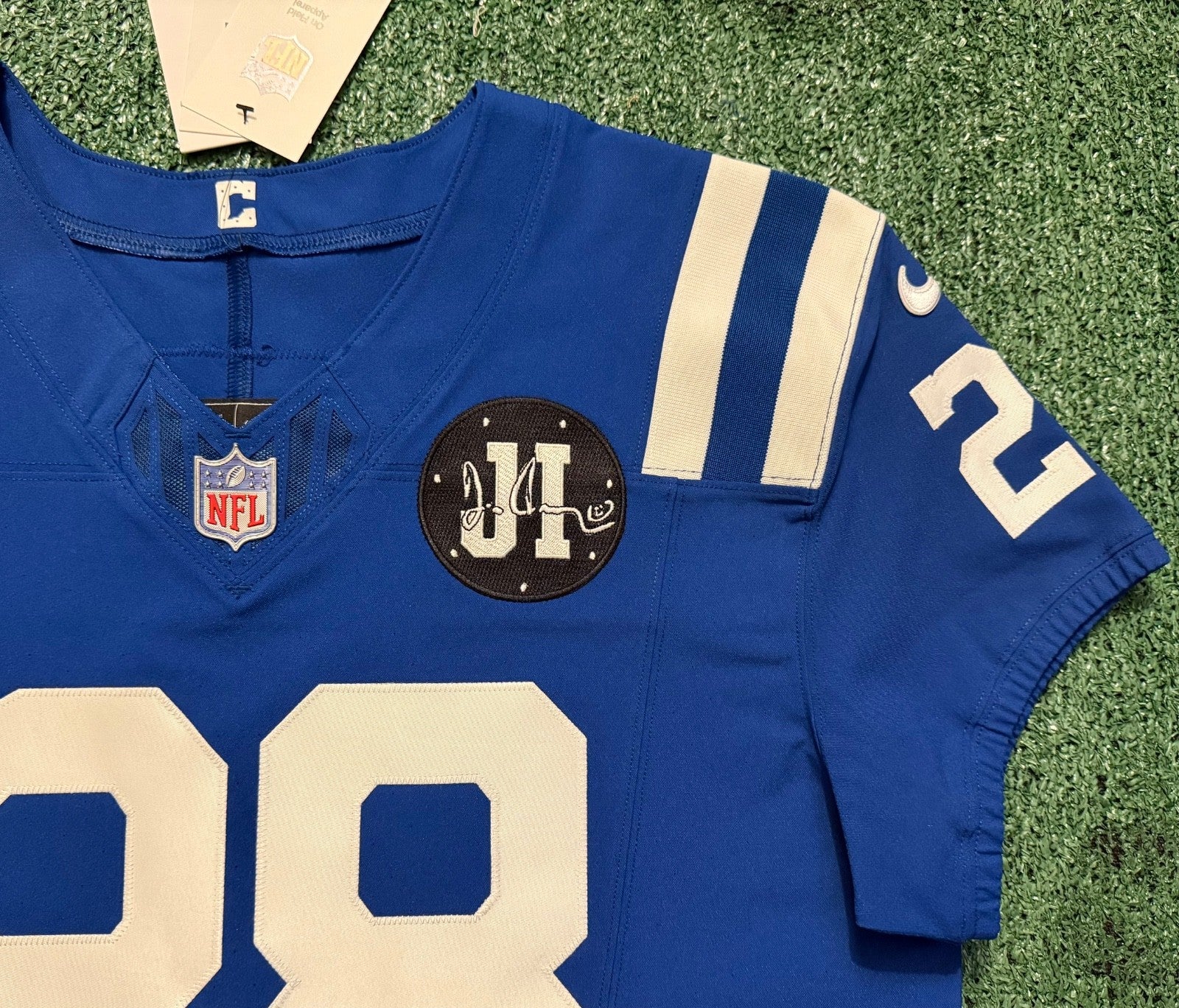 Jonathan Taylor Indianapolis Colts Jersey #28 Nike Vapor Fuse Elite Blue Size 44 (L) NFL