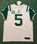 Garrett Wilson New York Jets Jersey #5 Nike Vapor Fuse Elite White Size 44 (L) NFL
